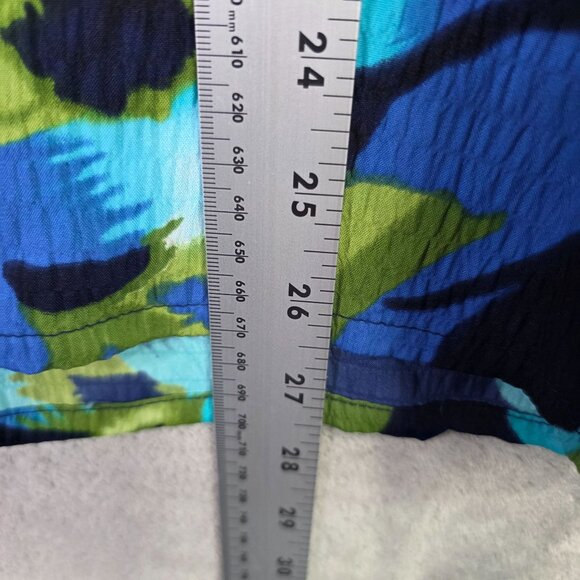 Womens Allison Daley Blue Green Floral Blouse Button Up 3/4 Sleeve Size 2X - Picture 5 of 6